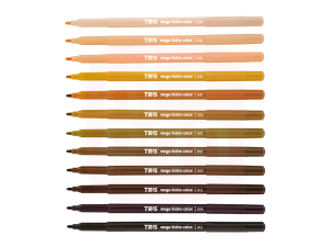 Canetinha 12 Cores Tons de Pele Mega Hidro Color - Tris
